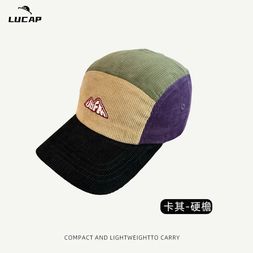 Japanese Retro Cap Blue Brown Short Brim Baseball - Image 8