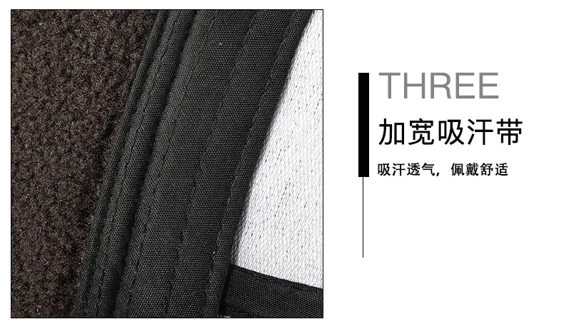 Winter Wool Fleece Baseball Cap Brown Thick Warm — feature 14
