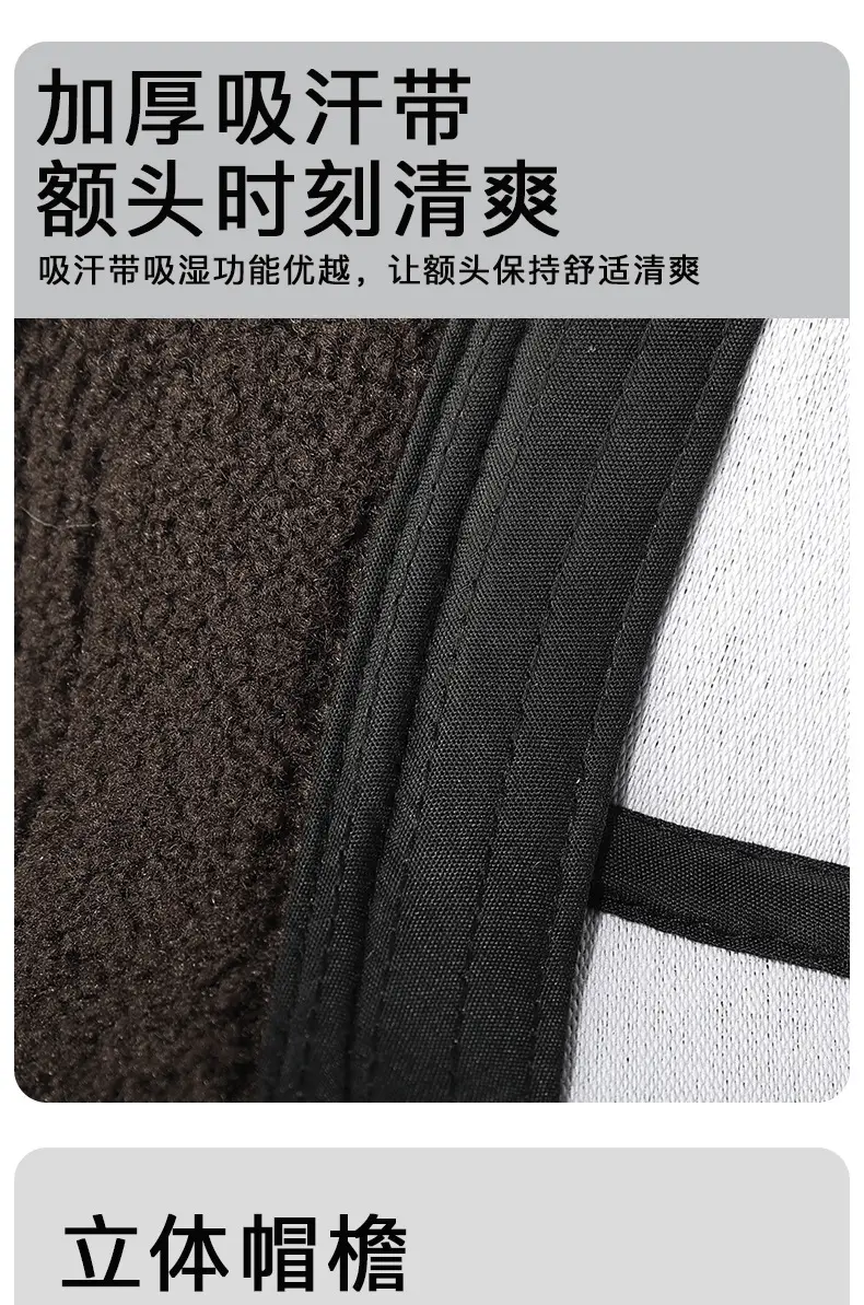 Winter Wool Fleece Baseball Cap Brown Thick Warm — feature 7