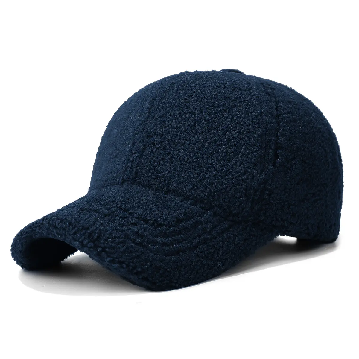 Winter Wool Fleece Baseball Cap Brown Thick Warm