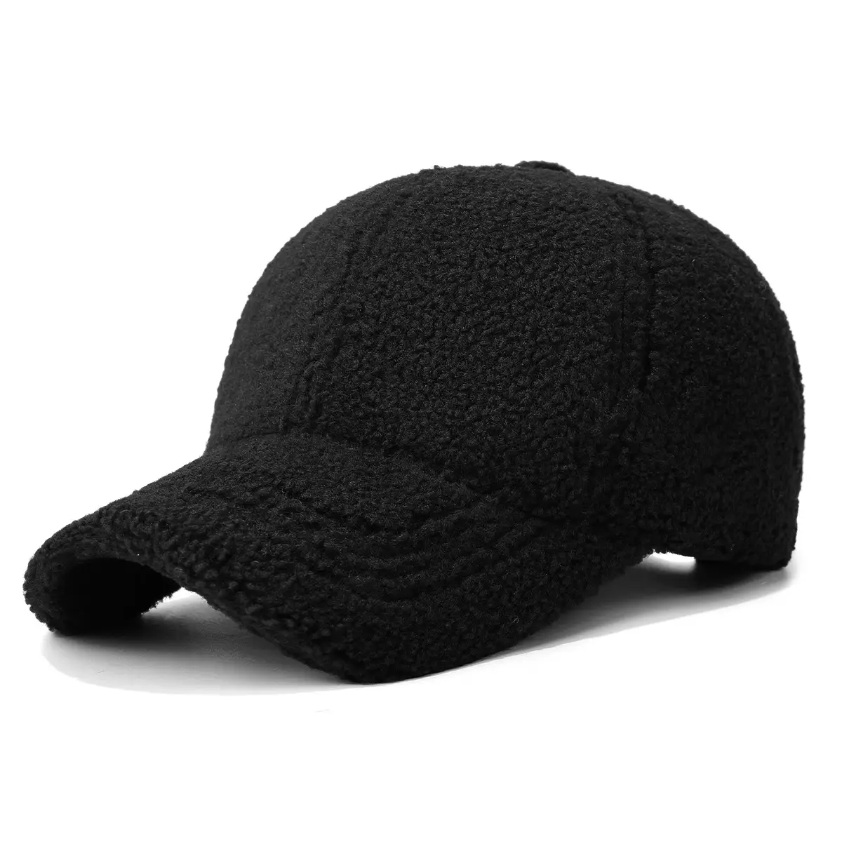 Winter Wool Fleece Baseball Cap Brown Thick Warm