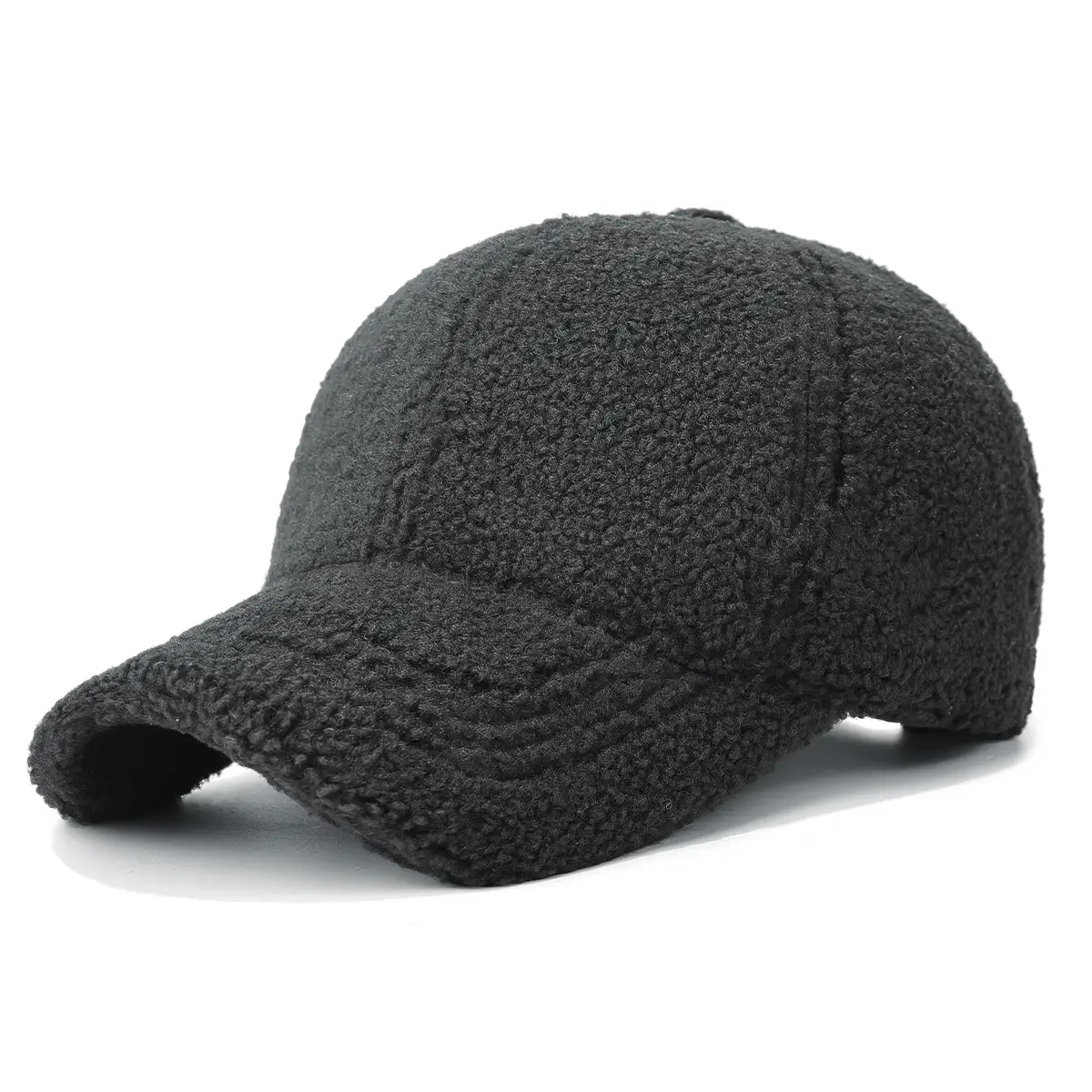 Winter Wool Fleece Baseball Cap Brown Thick Warm
