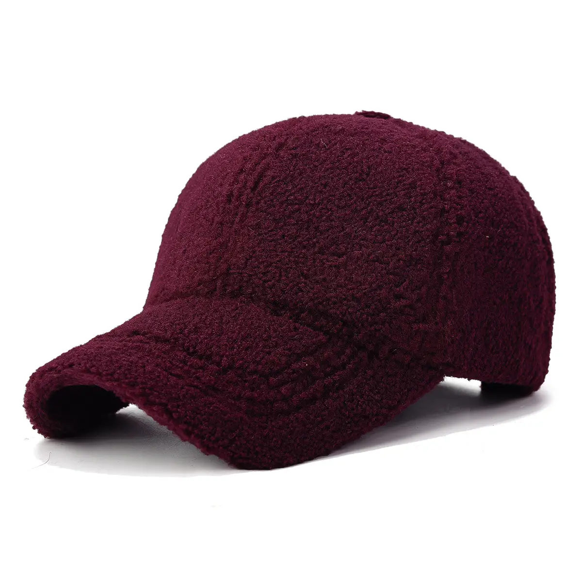 Winter Wool Fleece Baseball Cap Brown Thick Warm