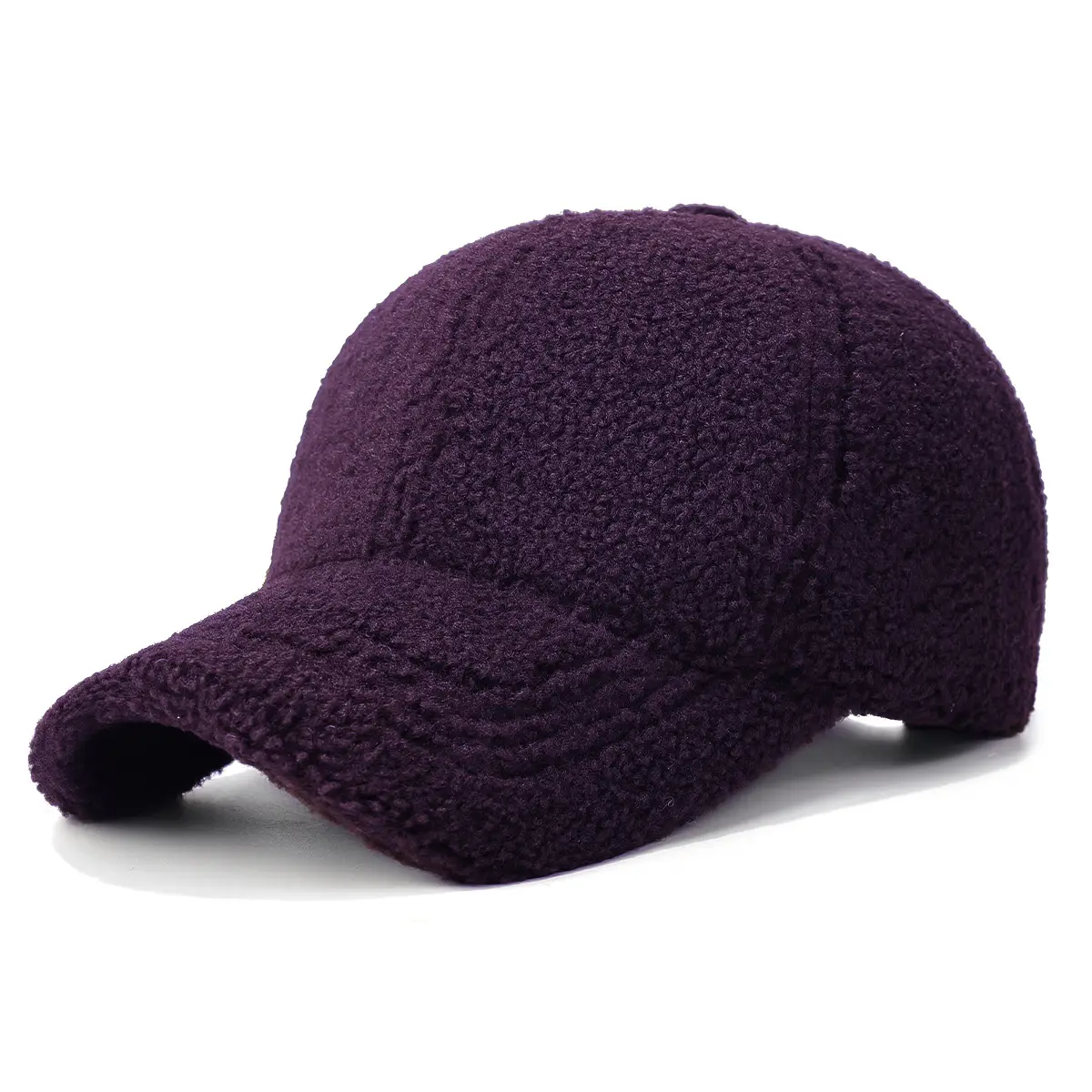 Winter Wool Fleece Baseball Cap Brown Thick Warm