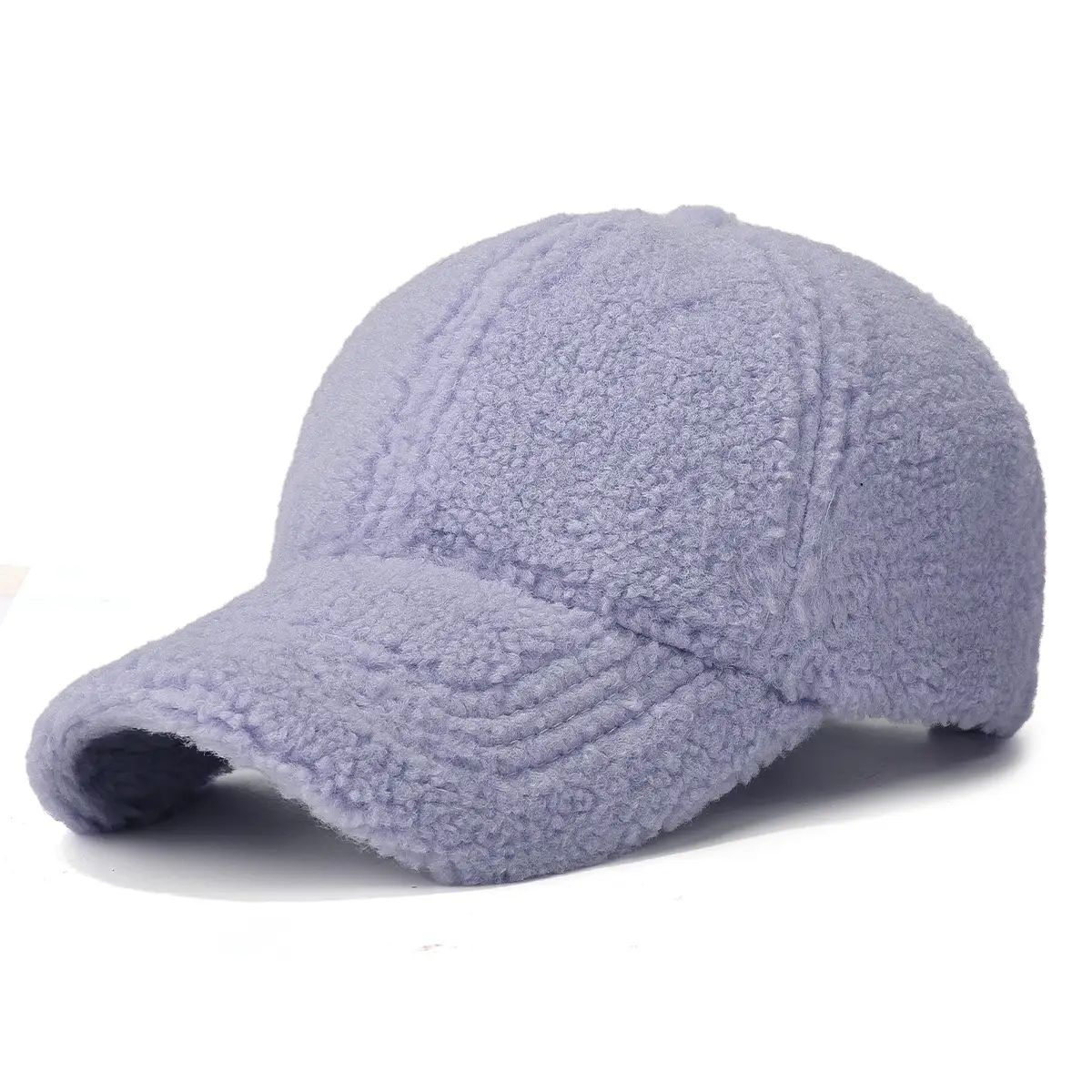 Winter Wool Fleece Baseball Cap Brown Thick Warm