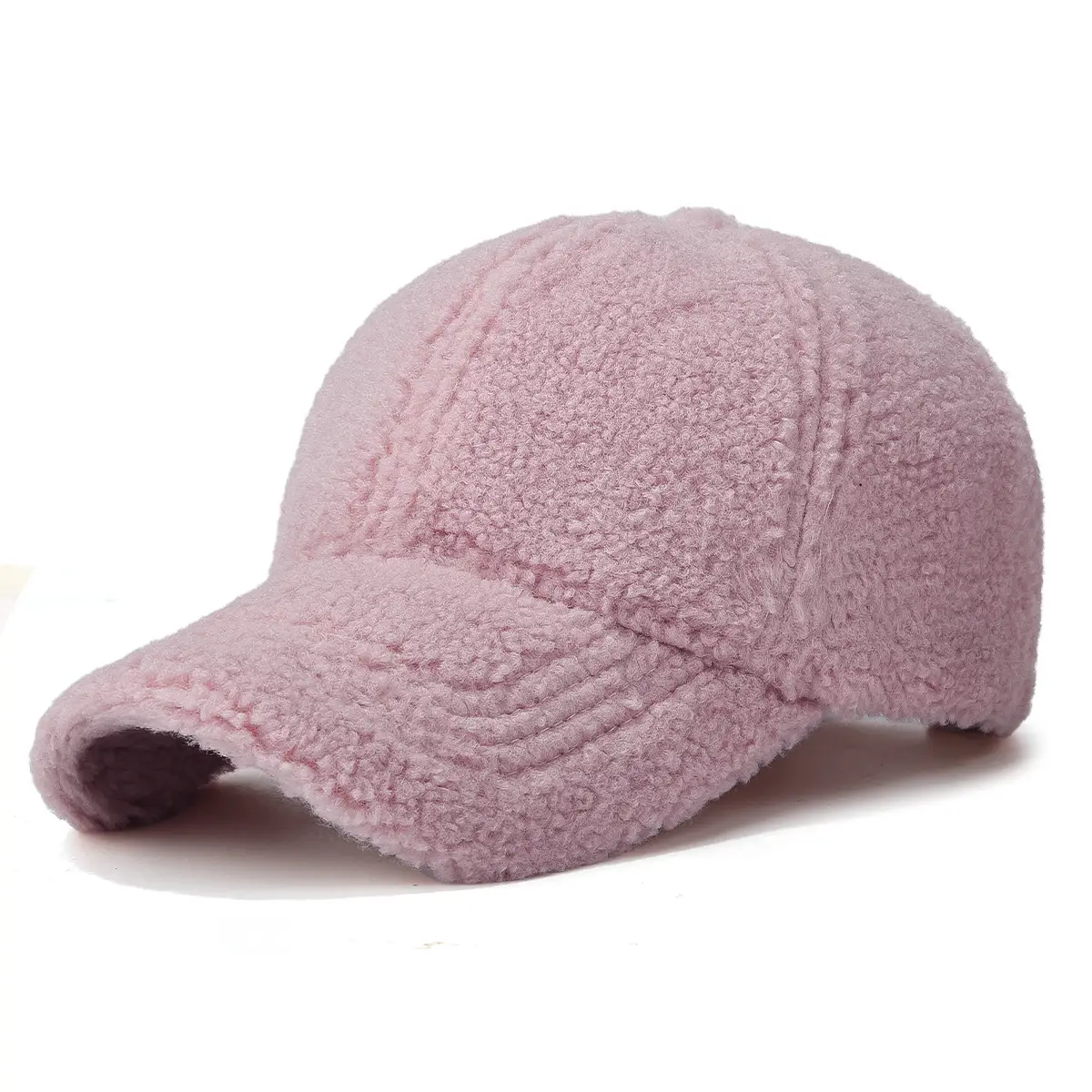 Winter Wool Fleece Baseball Cap Brown Thick Warm