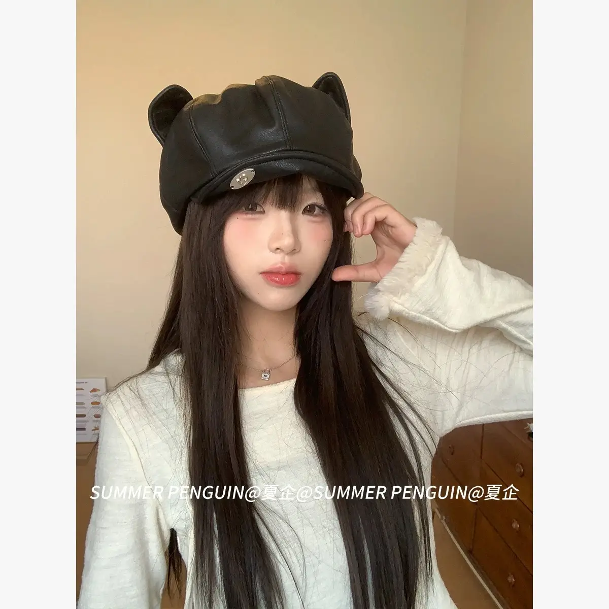 Winter Cat-Eared Beret Hat for Women - Image 5
