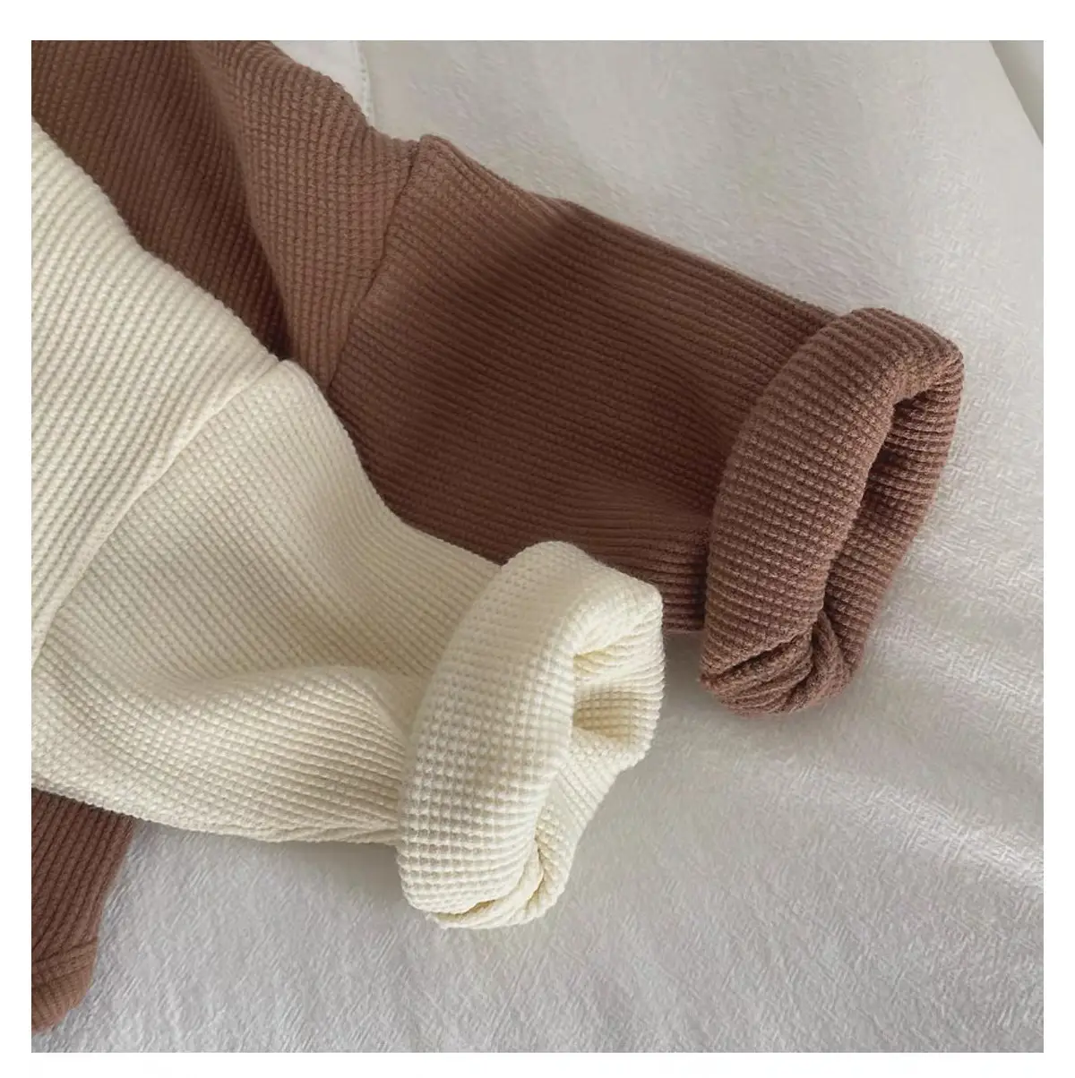 Kids Korean Style T-Shirt Brown White Cap Set — feature 23