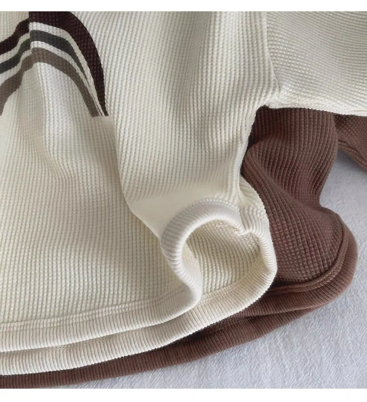 Kids Korean Style T-Shirt Brown White Cap Set — feature 24