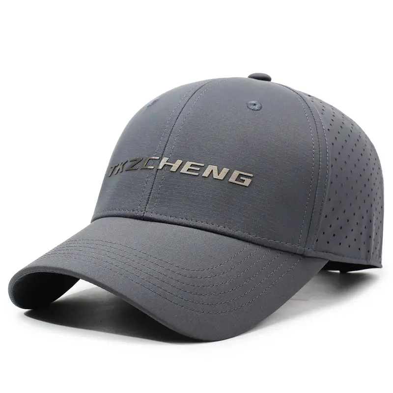 Men Black Offset Letter Duckbill Cap Mesh Sun Hat - Image 7