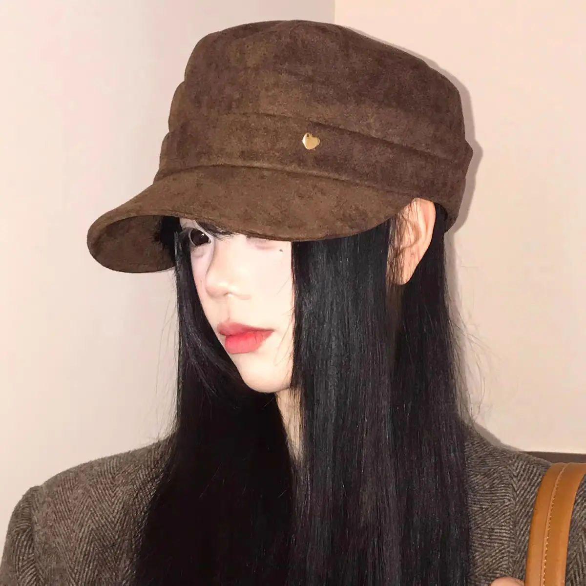 Coffee Colored Equestrian Flat Cap for Women - Image 5