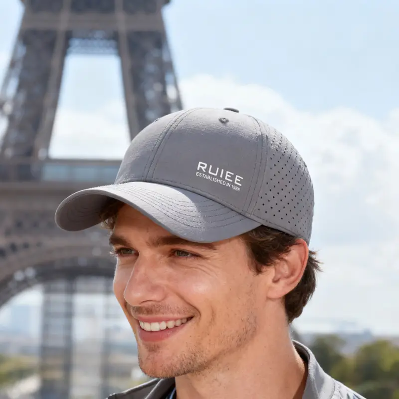 White RUIE Men's Beaded Cap Summer Outdoor - Image 13