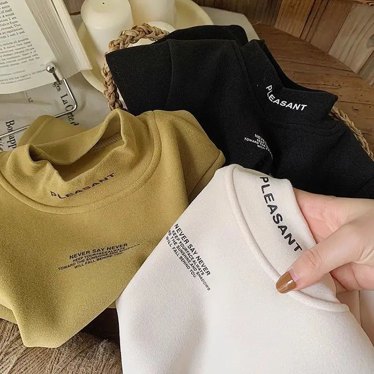 Children's Black Sweatshirt Peach Print Long Sleeve