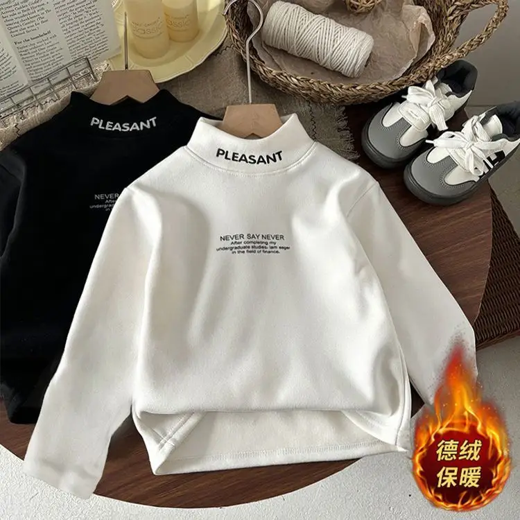 Children's Black Sweatshirt Peach Print Long Sleeve — feature 3