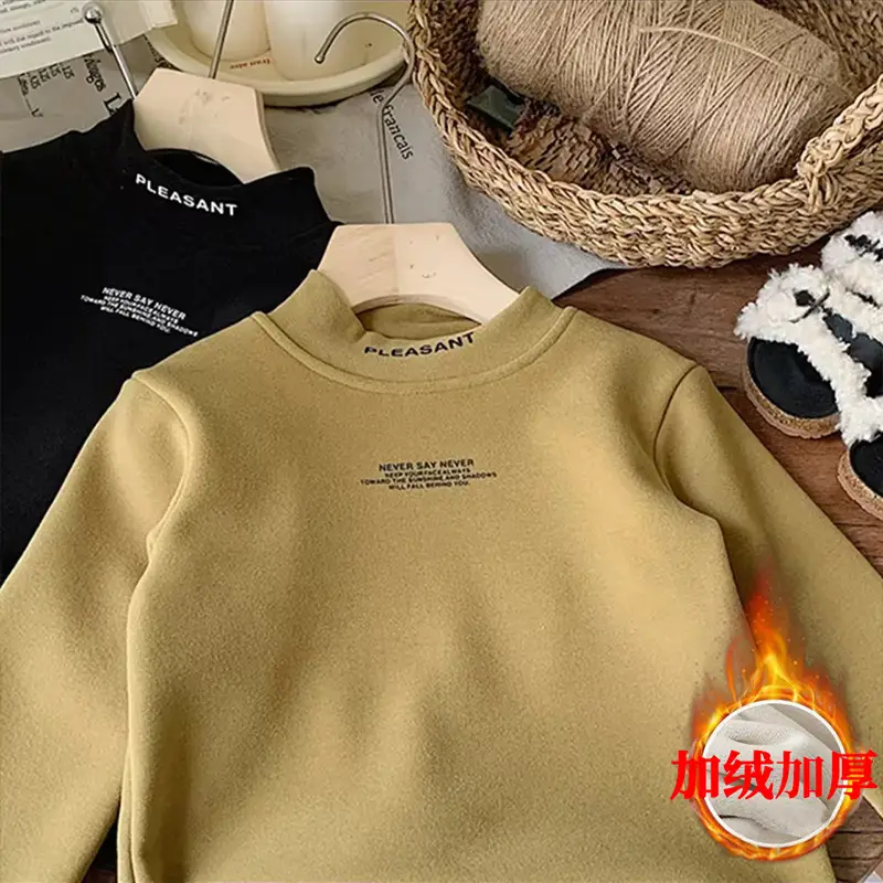 Children's Black Sweatshirt Peach Print Long Sleeve