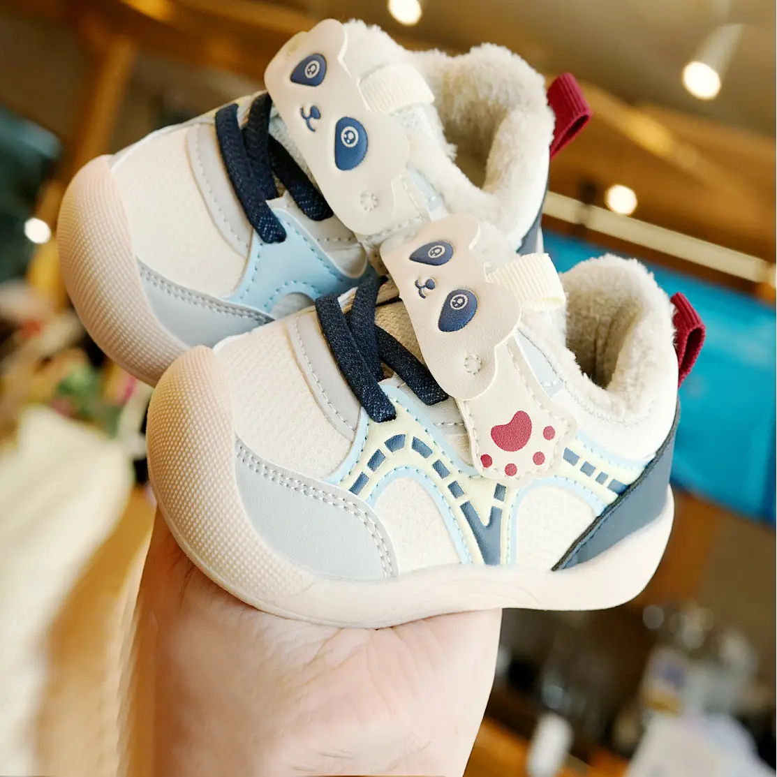 Toddler Winter Fleece Baby Shoes 1-2Yr Anti-Slip Cartoon