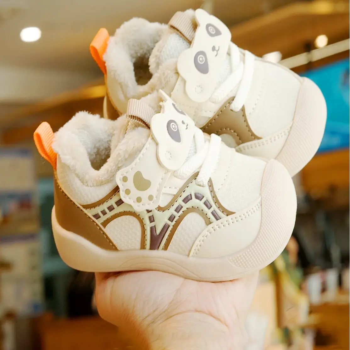 Toddler Winter Fleece Baby Shoes 1-2Yr Anti-Slip Cartoon