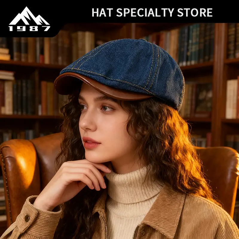 Personalized Cowboy Hats for Men Women Spring Fall New Retro Berets - Image 5
