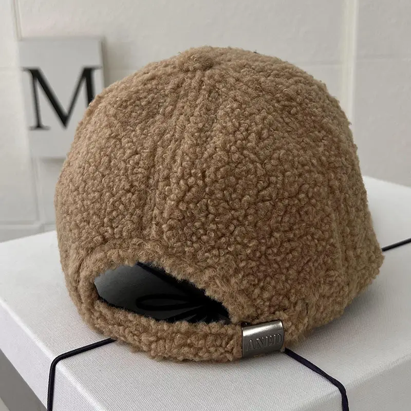 Women's Warm Wool Cap Beige Rhinestone Lettered — feature 6