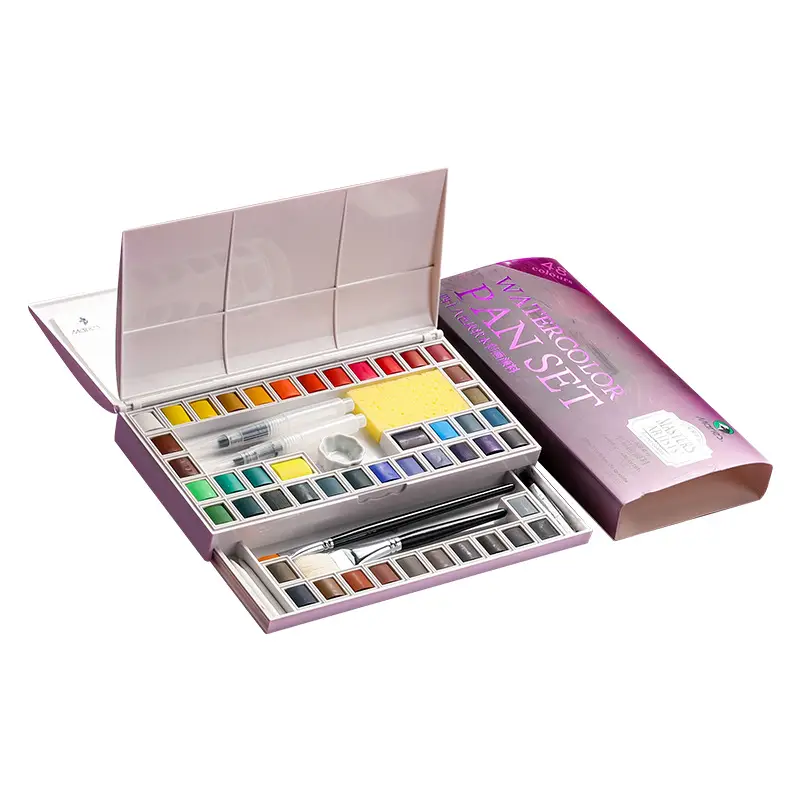 Marley Solid Watercolor Set 48 Colors Watercolor Pigment Solid 36 Colors 24 Colors Washable Block Watercolor Painting Complete Set