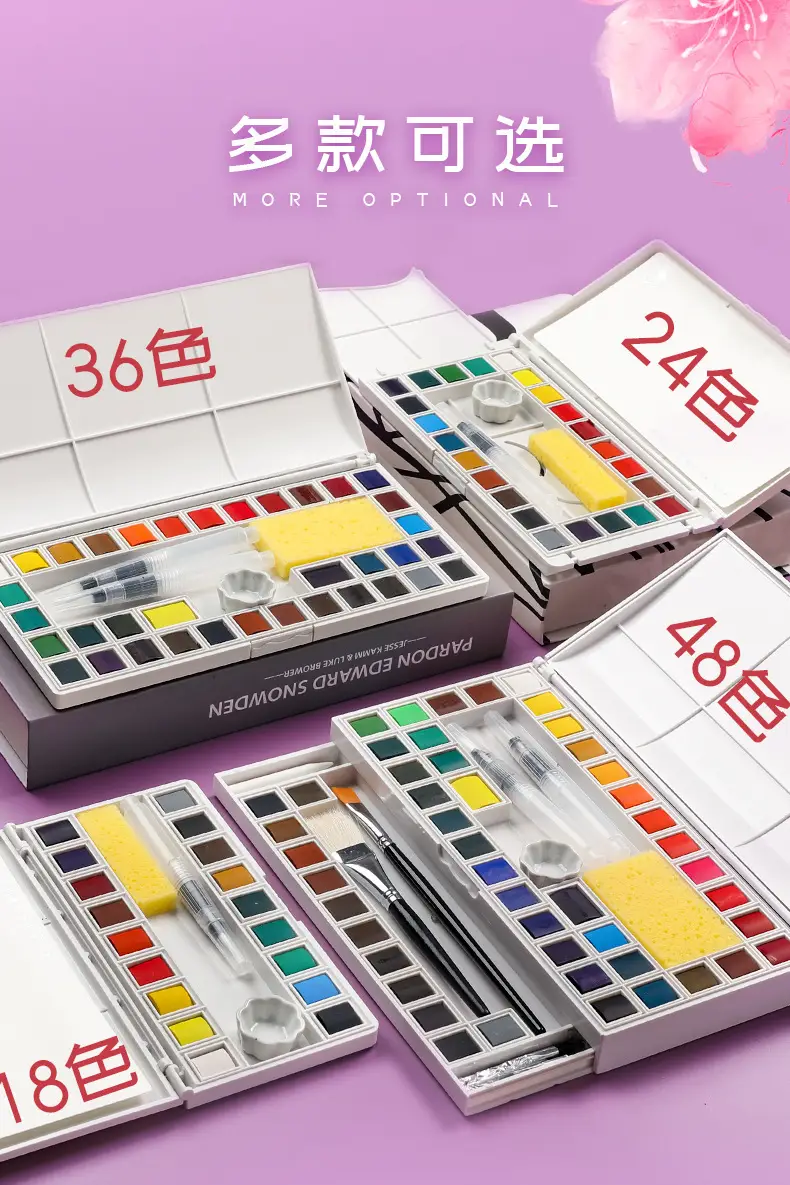 Marley Solid Watercolor Set 48 Colors Watercolor Pigment Solid 36 Colors 24 Colors Washable Block Watercolor Painting Complete Set — feature 11