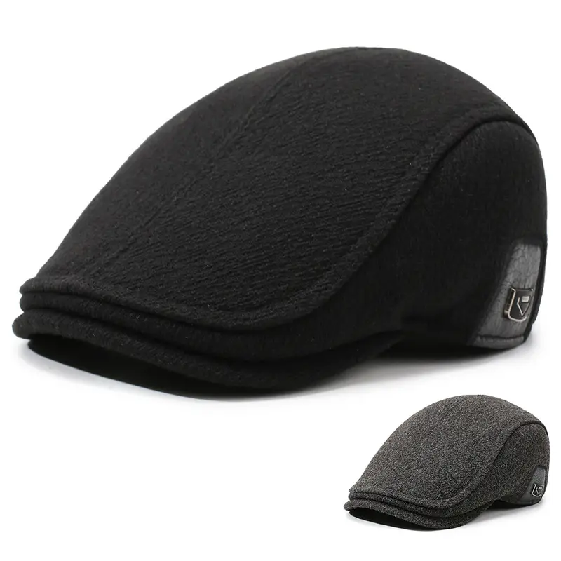 Men Winter Warm Cotton Beret with Ear Protection - Image 5