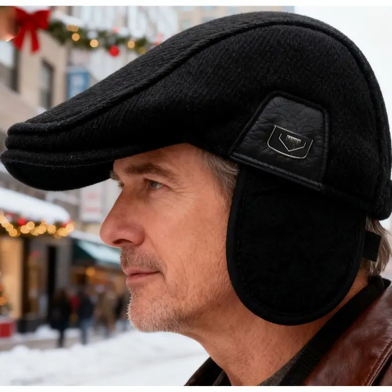 Men Winter Warm Cotton Beret with Ear Protection — feature 16