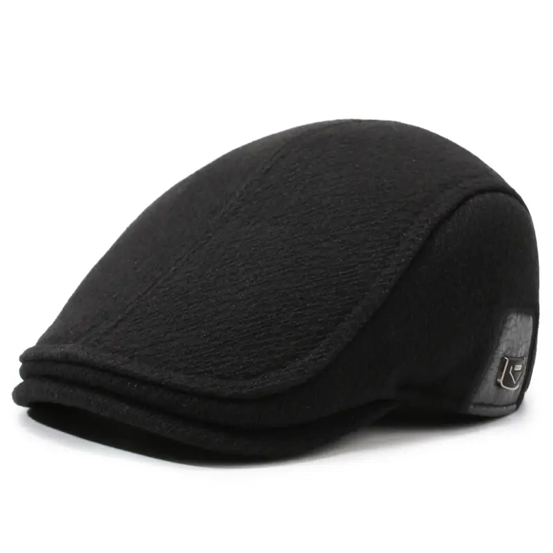 Men Winter Warm Cotton Beret with Ear Protection - Image 2