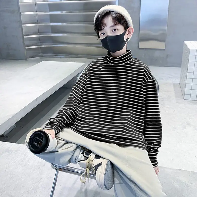 Children Striped T-Shirt Autumn Winter Warm Baby Top - Image 6