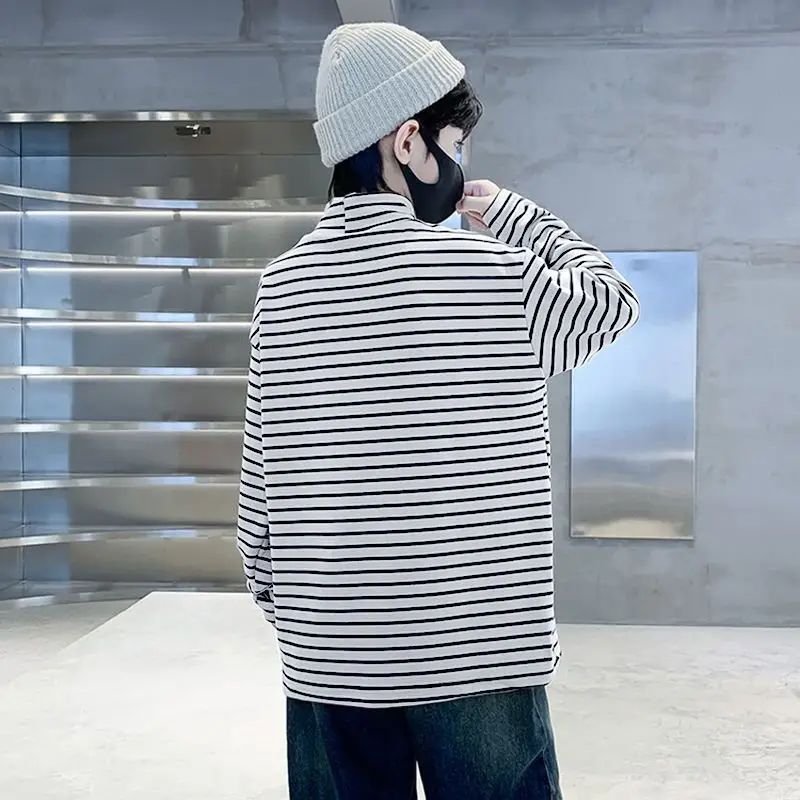 Children Striped T-Shirt Autumn Winter Warm Baby Top - Image 7