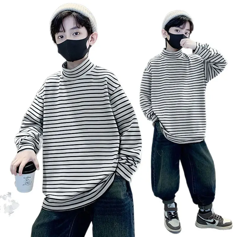 Children Striped T-Shirt Autumn Winter Warm Baby Top - Image 8