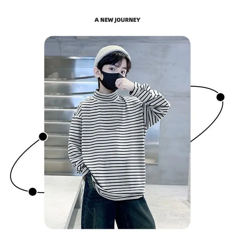 Children Striped T-Shirt Autumn Winter Warm Baby Top — feature 10