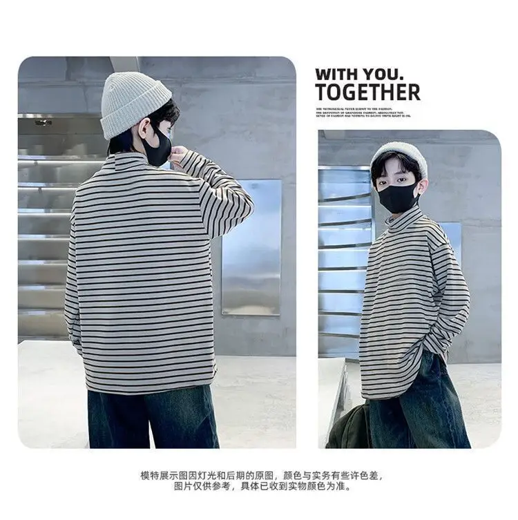 Children Striped T-Shirt Autumn Winter Warm Baby Top — feature 11