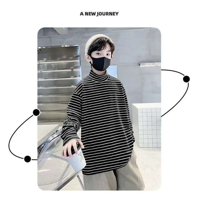 Children Striped T-Shirt Autumn Winter Warm Baby Top — feature 16