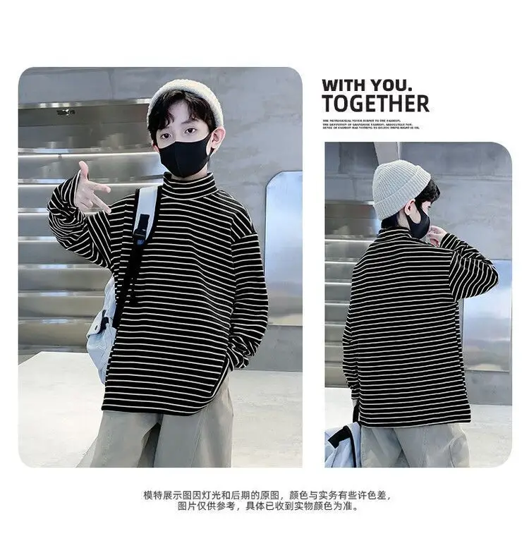Children Striped T-Shirt Autumn Winter Warm Baby Top — feature 17