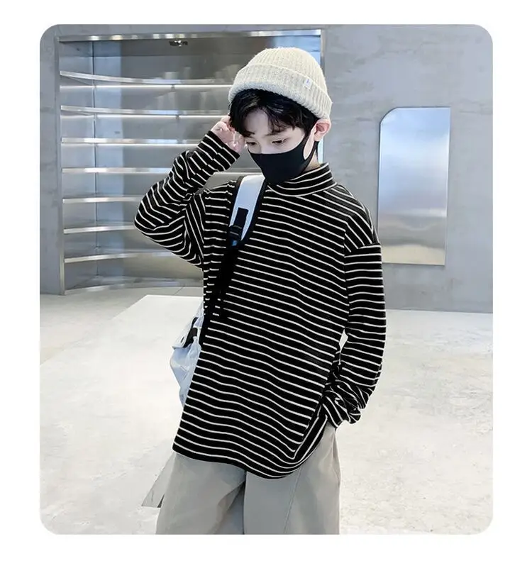 Children Striped T-Shirt Autumn Winter Warm Baby Top — feature 18