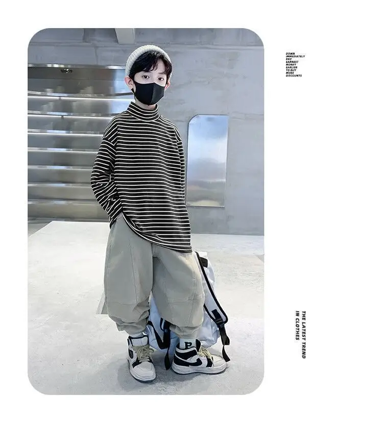 Children Striped T-Shirt Autumn Winter Warm Baby Top — feature 19