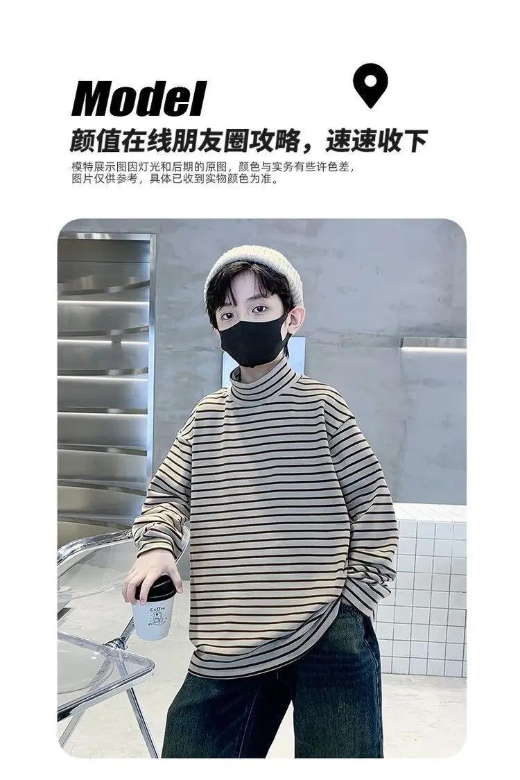 Children Striped T-Shirt Autumn Winter Warm Baby Top — feature 9