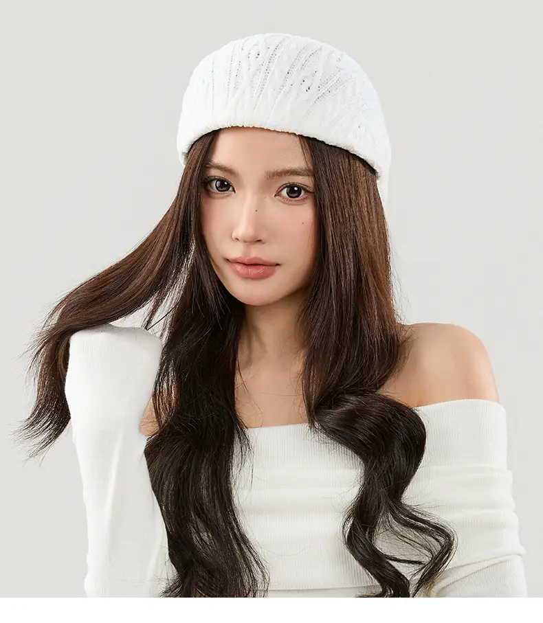 Black Casual Peaked Cap with Chenille Texture — feature 12