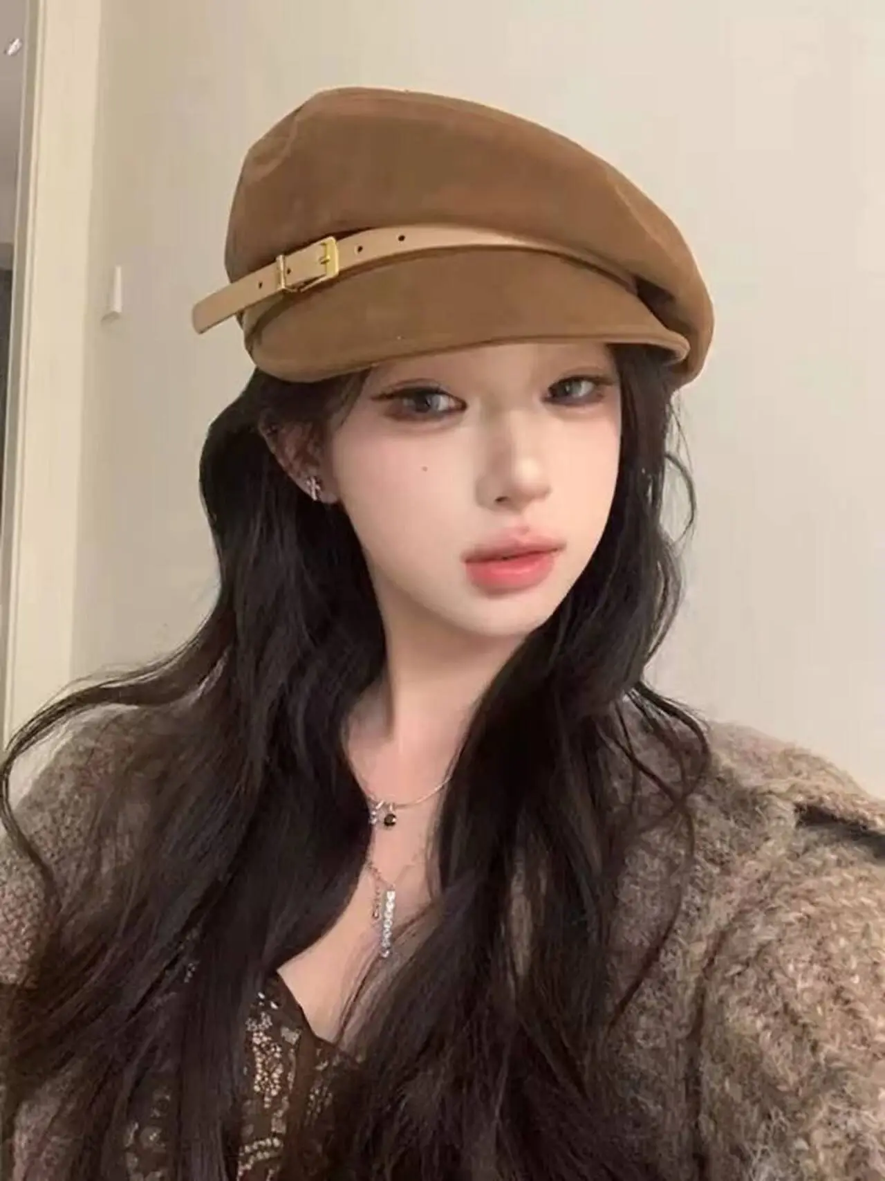 Women Japanese Retro British Style Leather Belt Flat Cap for Women Autumn and Winter New Fashion Newsboy Cap Duckbill Octagonal Beret Trendy — feature 8