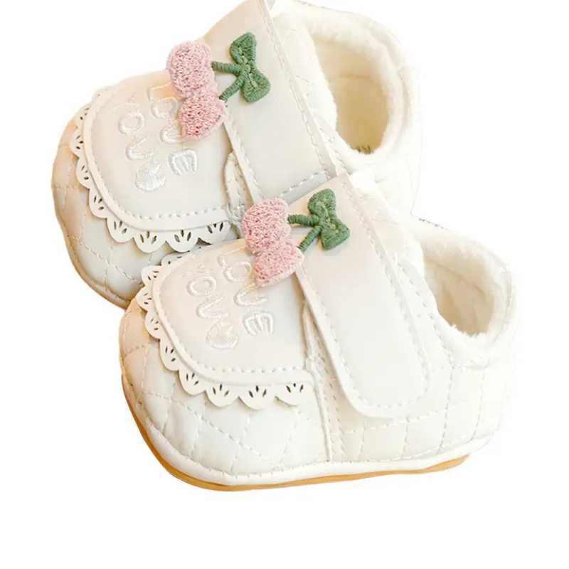 Baby Shoes White Fleece Lined Winter Toddler 0-1Y