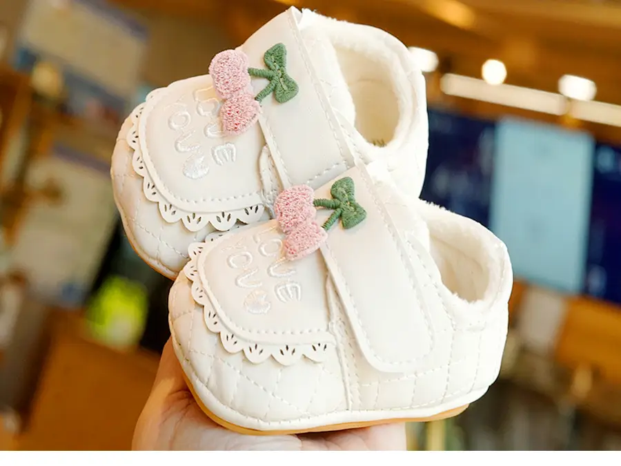 Baby Shoes White Fleece Lined Winter Toddler 0-1Y — feature 4