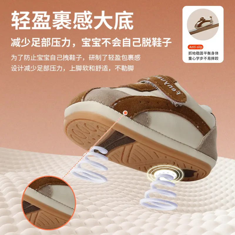 Winter Baby Shoes for Men and Women 6-12 Months Soft Sole Fleece-Lined Baby Cotton Shoes Toddler Shoes Autumn and Winter Infants and Young Children - Image 6