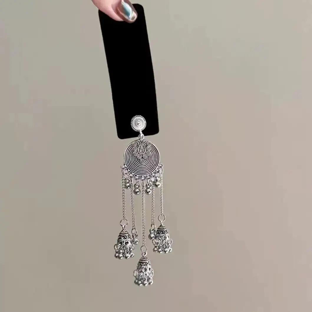Flower Diamond Bell Long Tassel Hairpin Accessible Luxury Design Ethnic Style Fashionable Hair Accessories Women's Bb Clip — feature 22