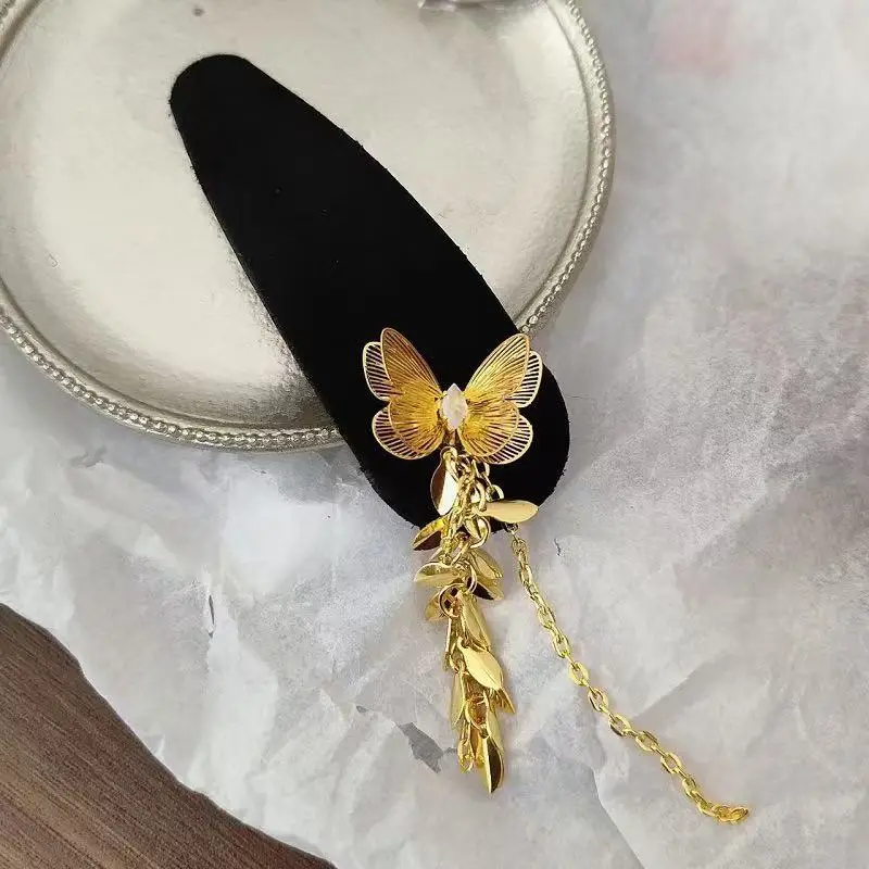 Flower Diamond Bell Long Tassel Hairpin Accessible Luxury Design Ethnic Style Fashionable Hair Accessories Women's Bb Clip — feature 26