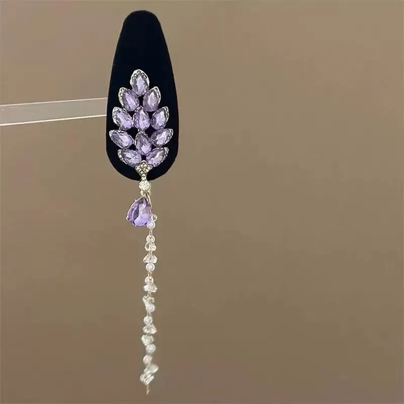 Flower Diamond Bell Long Tassel Hairpin Accessible Luxury Design Ethnic Style Fashionable Hair Accessories Women's Bb Clip — feature 6