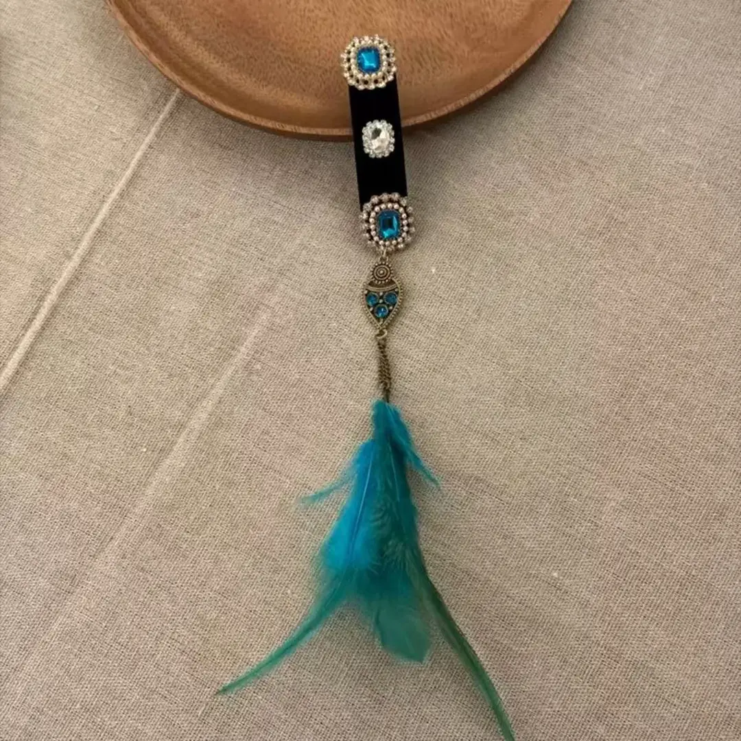 Flower Diamond Bell Long Tassel Hairpin Accessible Luxury Design Ethnic Style Fashionable Hair Accessories Women's Bb Clip