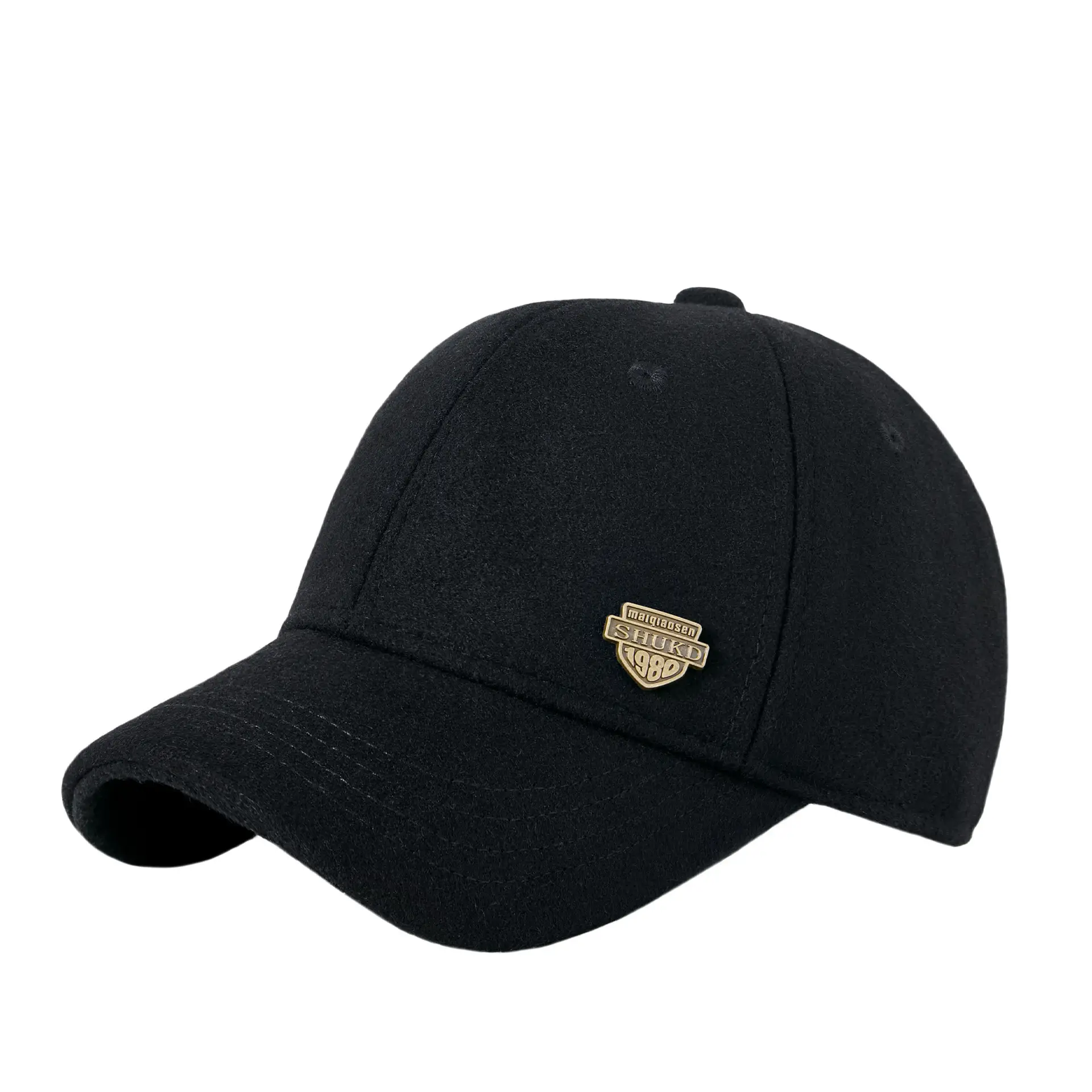 2025 Woolen Black Baseball Cap for Men - Image 8