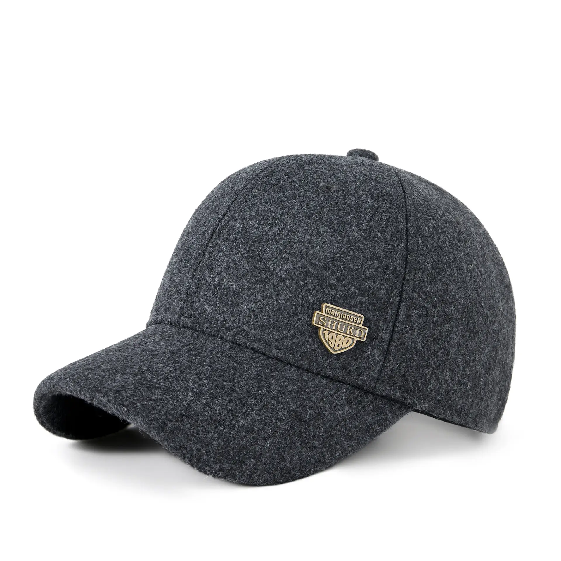 2025 Woolen Black Baseball Cap for Men - Image 2