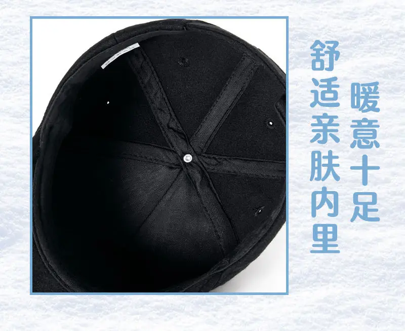 Winter Wool Fleece Baseball Caps for Men Women Cold Proof — feature 13